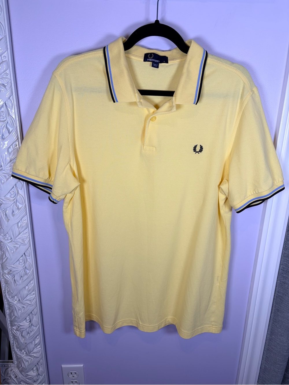 Fred Perry Men’s Yellow Polo with Twin-Tip Collar